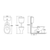 KDK 024 Care Toilet Suite - Blue Seat